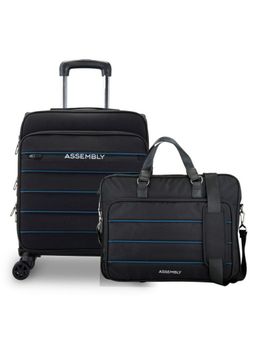 Assembly - Small Cabin Trolley with Laptop Messenger Bag|Business Combo for Men & Women|Black