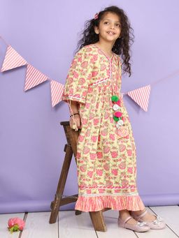 Lil Pitaara - Yellow Girls Pure Cotton Dress