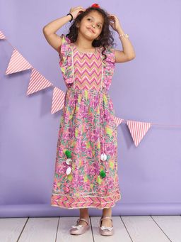 Lil Pitaara - Purple Girls Pure Cotton Dress