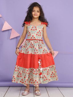 Lil Pitaara - Girls Pure Cotton Floral Print Dress