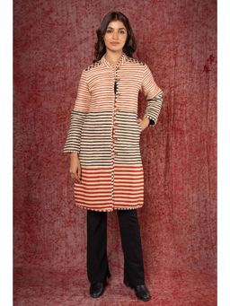 NAVYAS FASHION - Bagru Red Block Printed Quilted Coat