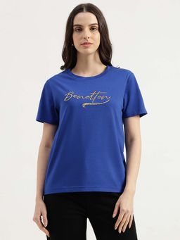United Colors of Benetton - Blue Solid Regular Fit T-Shirt