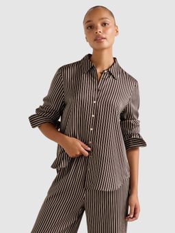 Forever New - Brown Stripes Regular Fit Shirt