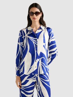 Forever New - Blue Abstract Regular Fit Shirt