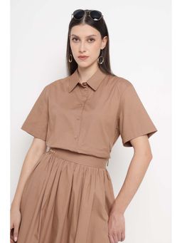 Silvian Heach - Beige Solid Regular Fit Shirt