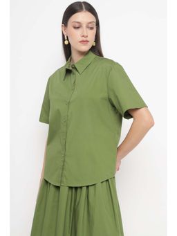 Silvian Heach - Green Solid Regular Fit Shirt