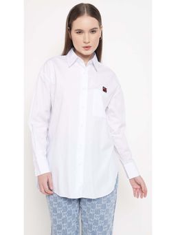 DKNY - White Solid Regular Fit Shirt