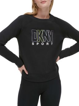 DKNY - Black Solid Regular Fit Sweatshirt