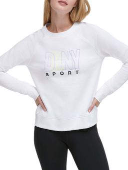 DKNY - White Solid Regular Fit Sweatshirt