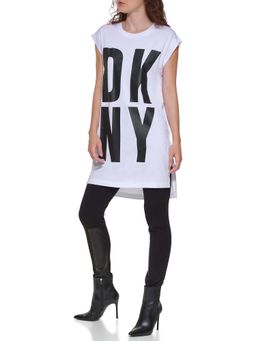 DKNY - White Solid Regular Fit T-Shirt