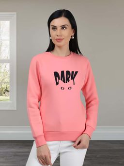 Glito - Peach Printed Regular Fit Sweatshirt