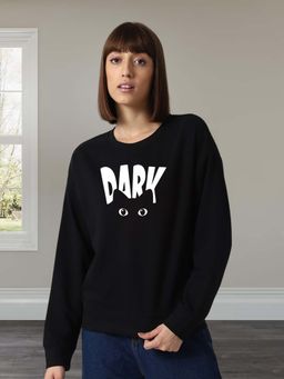 Glito - Black Printed Regular Fit Sweatshirt