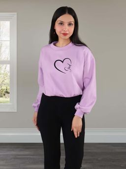 Glito - Purple Printed Regular Fit Sweatshirt