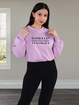 Glito - Purple Printed Regular Fit Sweatshirt