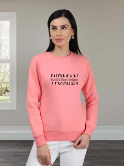 Glito - Pink Printed Regular Fit Sweatshirt