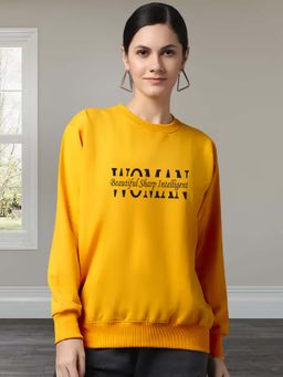 Glito - Yellow Printed Regular Fit Sweatshirt