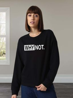 Glito - Black Printed Regular Fit Sweatshirt