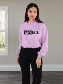 Glito - Purple Printed Regular Fit Sweatshirt
