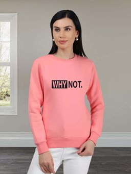 Glito - Pink Printed Regular Fit Sweatshirt