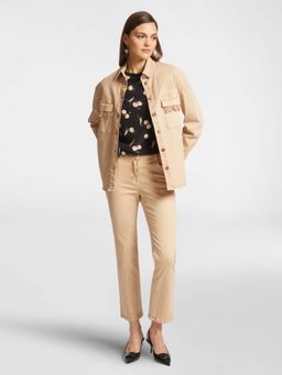 Elena Miro - Beige Solid Regular Fit Shirt