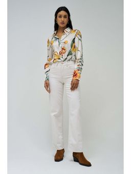 Salsa Jeans - Off White Printed Regular Fit Shirt