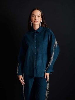 Sister Jane - Blue Solid Regular Fit Shirt