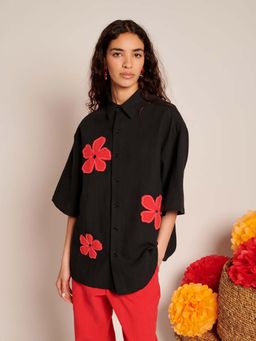 Sister Jane - Black Solid Regular Fit Shirt