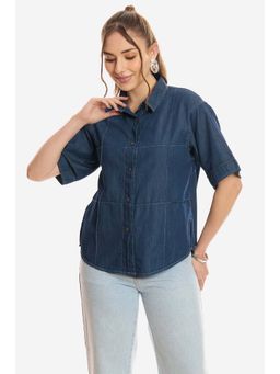 Virgio - Blue Solid Regular Fit Shirt