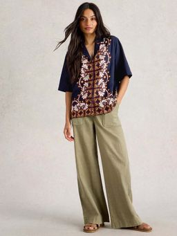 White Stuff - Blue Printed Regular Fit Shirt