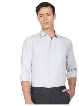 Arrow - Men Light Grey Solid Pure Cotton Formal Shirt