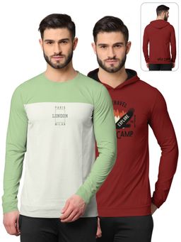 BULLMER - Printed Full Sleeve Sweatshirts For Men Multi-color (Pack of 2)