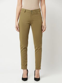 CRIMSOUNE CLUB - Women Moss Green Trousers