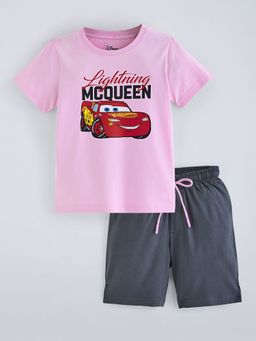 Hopscotch - Pink Lightning Mcqueen Jersey Short Set