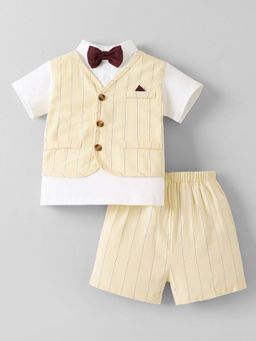 Hopscotch - Yellow 2-Pc Striped Cotton Formal Set