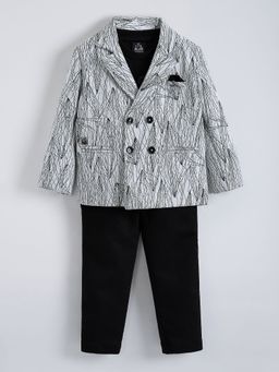 Hopscotch - Black 3-Pc Abstract Notched Lapel Collar Formal Set