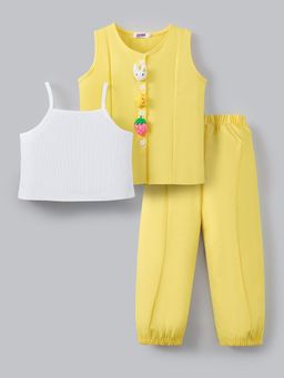 Hopscotch - Yellow 3D Bunny Applique Jogger Set
