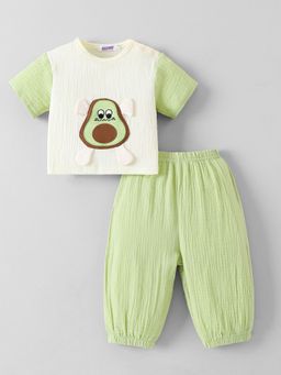 Hopscotch - Green 2-Pc Avocado Applique Jogger Set