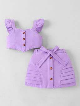 Hopscotch - Purple 2-Pc Pleated Skort And Blouse