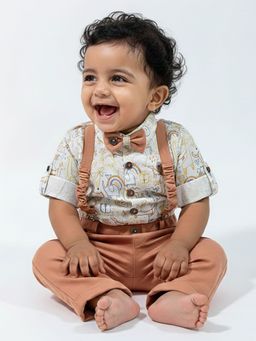 Hopscotch - Peach 2-Pc Animal Roll-Up Sleeves Formal Set
