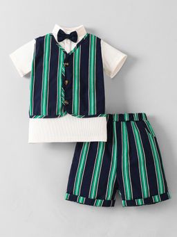 Hopscotch - Green Horizontal Striped Formal Set