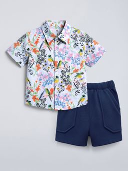 Hopscotch - Multi-Color 2-Pc Floral Shirt And Short Set