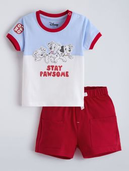 Hopscotch - Multi-Color Cotton Dalmatian T-Shirt And Shorts