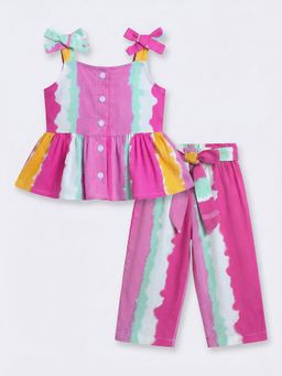Hopscotch - Multi-Color 2-Pc Striped Blouse And Pants