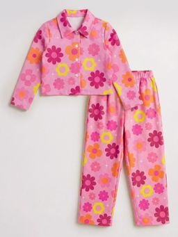 Hopscotch - Pink 2-Pc Floral Shirt And Pants