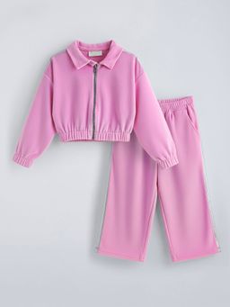 Hopscotch - Pink 2-Pc Foil Striped Drop-Shoulder Pant Set