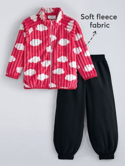 Hopscotch - 2-Pc Textured Clouds Sweatshirt And Joggers