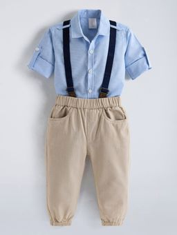 Hopscotch - Blue 2-Pc Cotton Roll-Up Formal Set