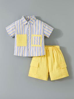 Hopscotch - Multi-Color 2-Pc Cotton Striped Shorts Set