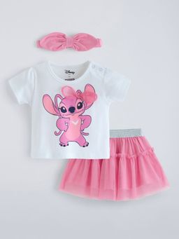 Hopscotch - White Lilo And Stitch Skirt Set