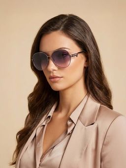 Guess - Women Full UV Protected Gradient Grey Lens Pilot Sunglasses (64)